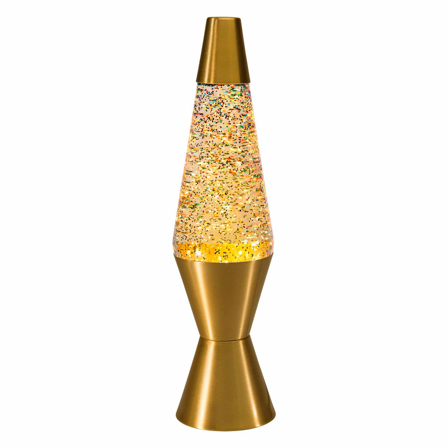 14.5″ LAVA LAMP RAINBOW GLITTER – CLEAR/GOLD Z9
